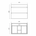 Карелия 70 тумба с раковиной подвесная (2 ящика) — изображение 11