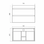 Карелия 80 тумба с раковиной подвесная (2 ящика) — изображение 11
