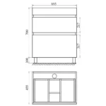 Карелия 60 тумба с раковиной напольная (2 ящика) — изображение 5