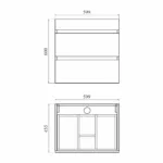 Карелия 60 тумба с раковиной подвесная (2 ящика) — изображение 11
