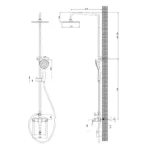 Душевая система Соле / Sole Orta S237B с тропическим душем и смесителем, черная — изображение 4