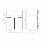 Тумба с раковиной Сохо / Soho Quadro Light 60 напольная — изображение 4