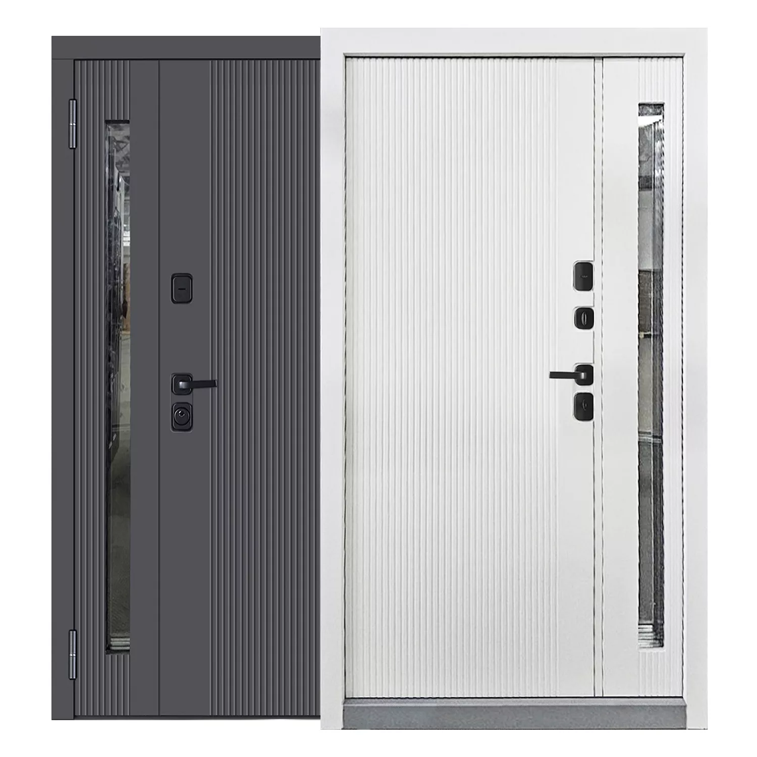 28 Турин Антрацит эмаль / Белая эмаль 1200x2050 — изображение 1